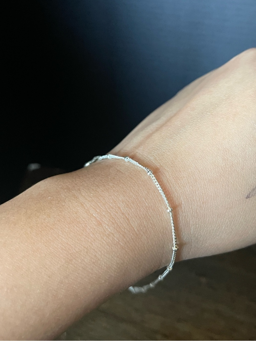 Sterling silver dainty ball chain bracelet 8.5 inch